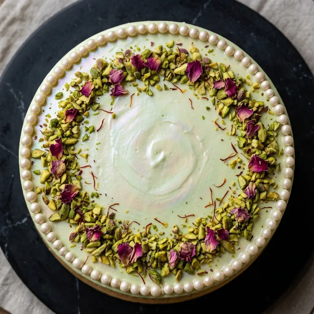 Pistachio Rose Rasmalai Pearl Cake - View 2